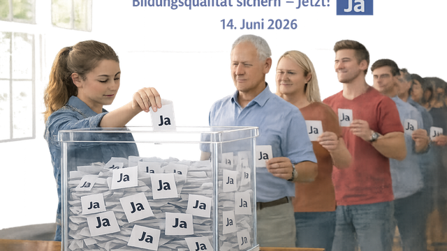 Leute, die ein Ja in die Abstimmungsurne legen